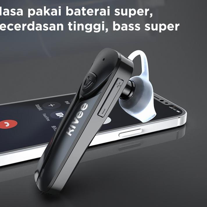 KIVEE Butik Headset Bluetooth telinga tunggal earphone wireless gaming music 6D Sweat Resistant