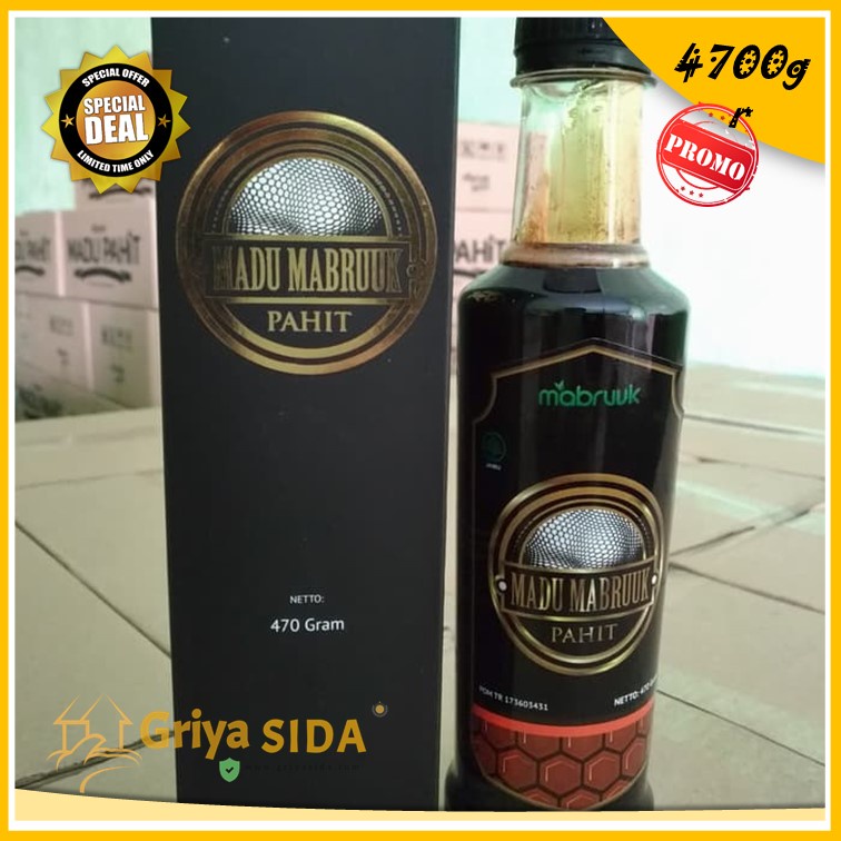 Madu Pahit Hitam 470 gram Mabruuk Madu herbal Mabruk 470gr sambiloto madu murni