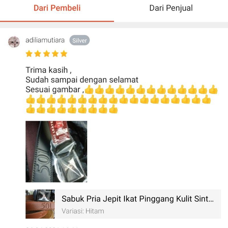 Sabuk Pria Jepit Ikat Pinggang Kulit Sintetis 501 Levi'S Premium