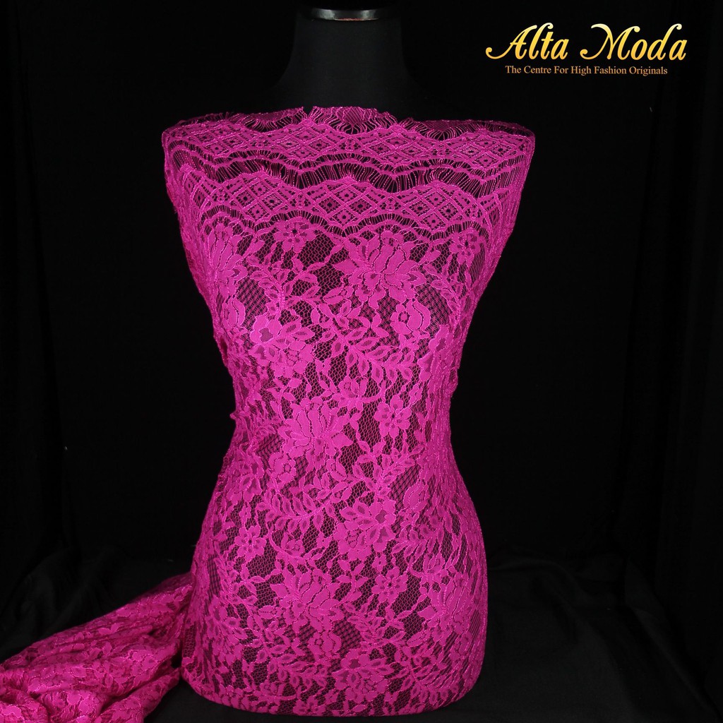 

Alta Moda Brokat Semi Perancis Cord Bunga Ktupat Shocking Pink (2.5M)