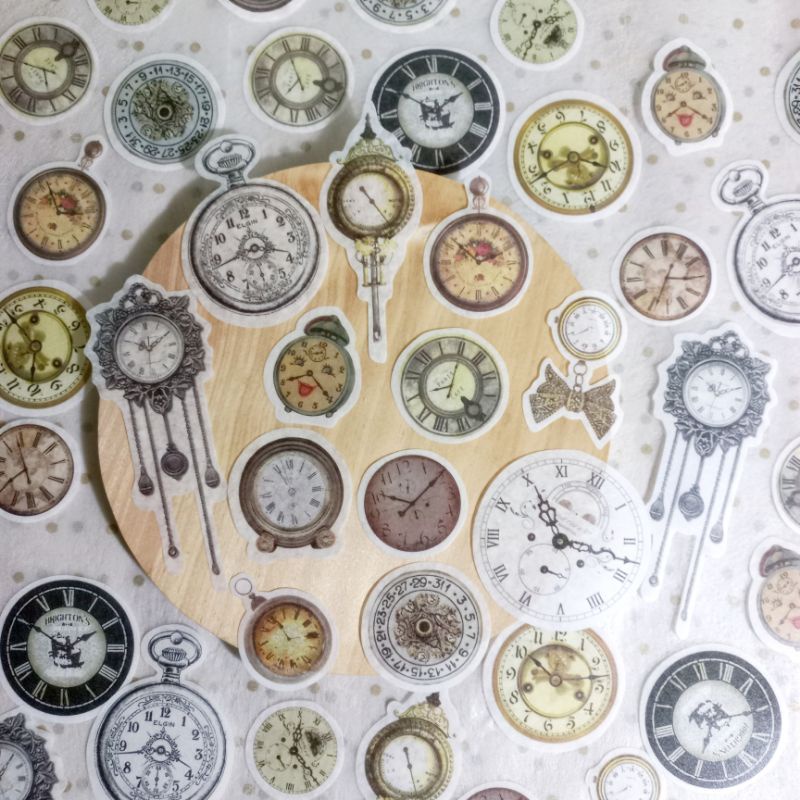 

Vintage Clock Washi Stickers for Journal // Dimino