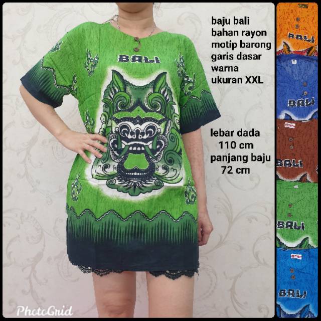 BH 149 baju bali barong XXL rayon dsr warna