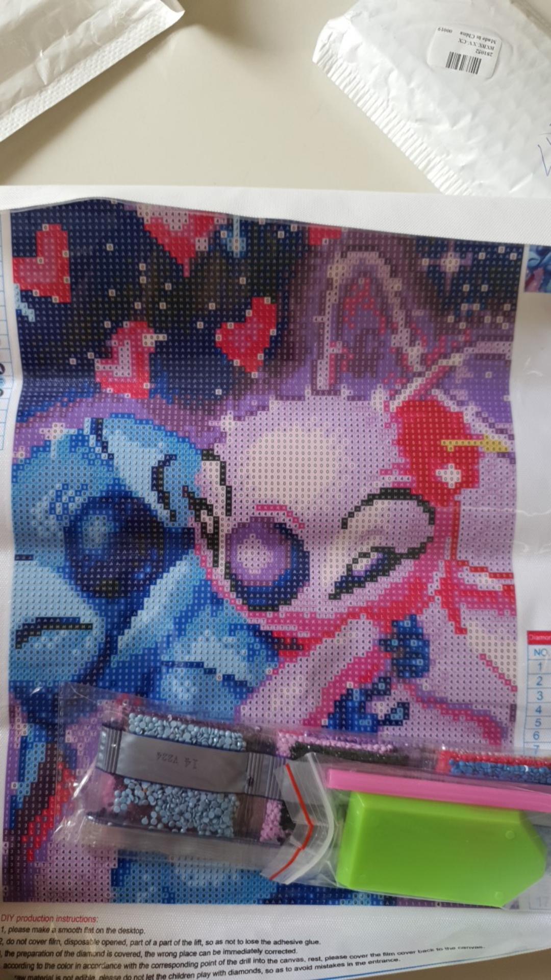 ♪5d Diy Full Drill Diamond Painting Colorful Deer Cross Stitch Embroidery