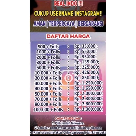 Penambah Follower Real akun indo+Bergaransi