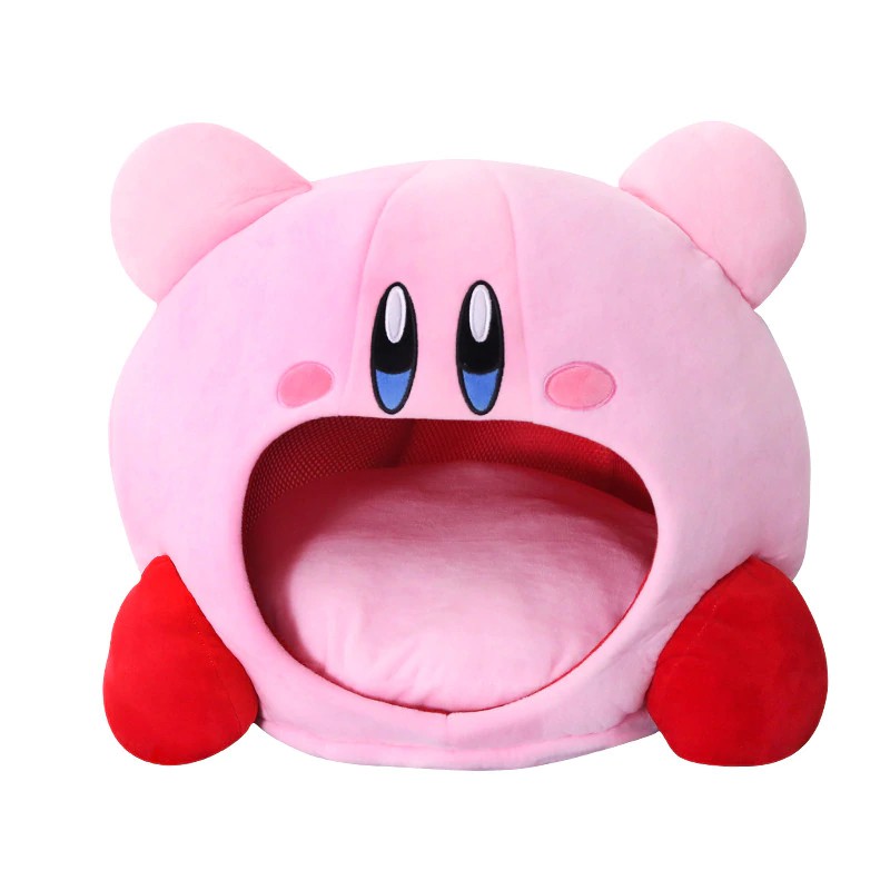 baby toys Super Kawaii Anime Cosplay Game Kirby Siesta Toe Box Plush Soft Sleep Pillow Cap