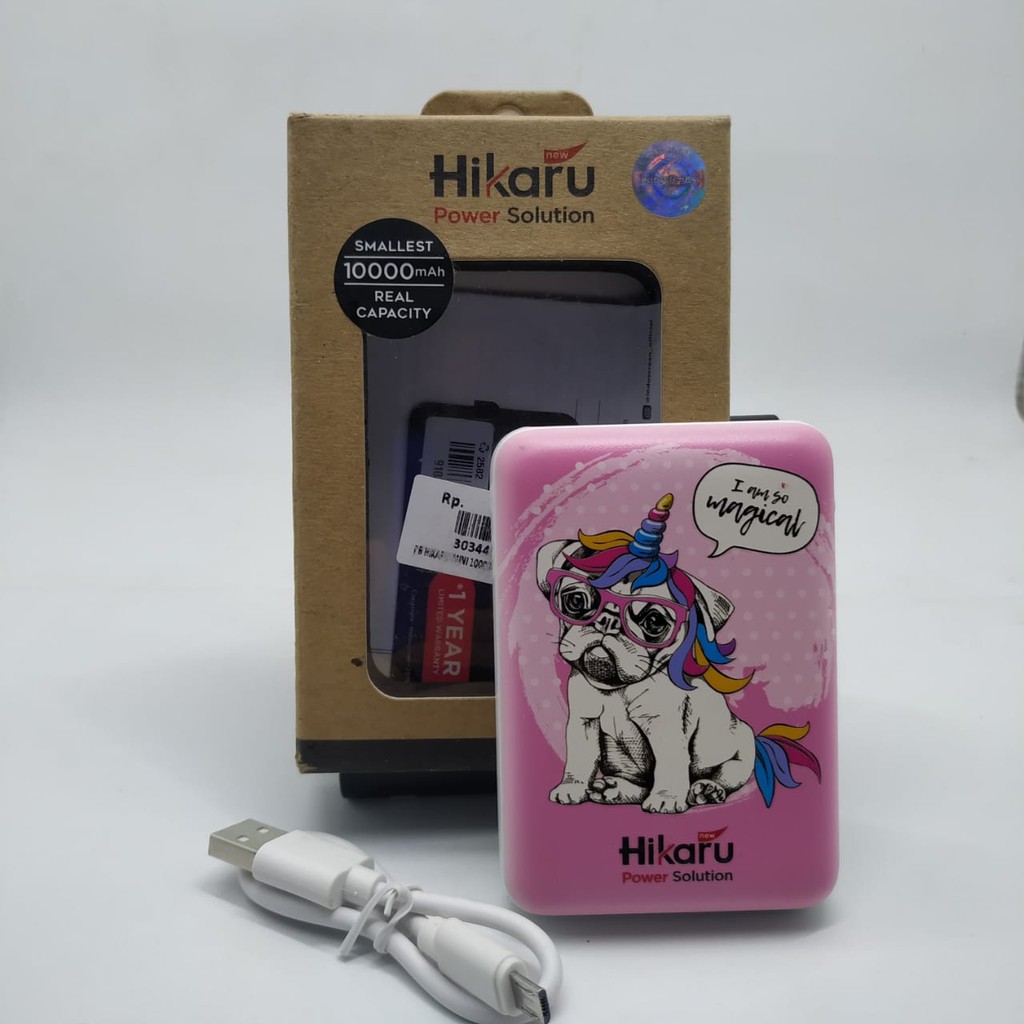 POWERBANK MINI 10000MAH REAL CAPACITY HIKARU MOTIF KARTUN ORIGINAL GARANSI 1TAHUN