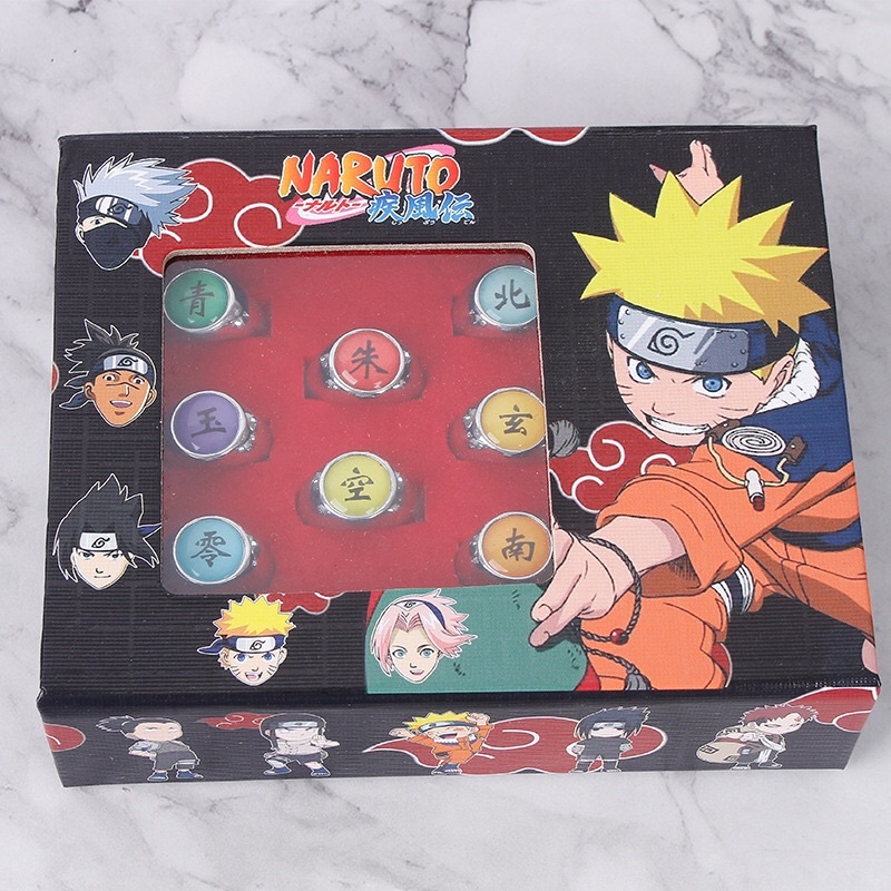 SET BOX 10PCS CINCIN IMPORT ANIME NARUTO ITACHI AKATSUKI ALL TEAM COSPLAY