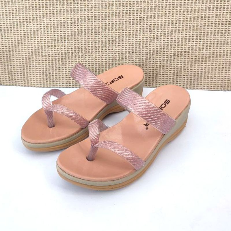 sandal anak perempuan wedges japit slop | sandal party anak cewek