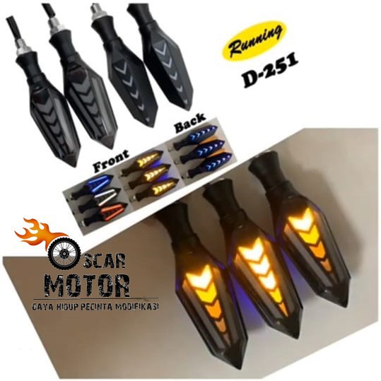 Lampu Sein Assy Led Panah Universal Sen Lancip running Vixion Byson CRF Dtracker Fu Vario D-251 motor motor