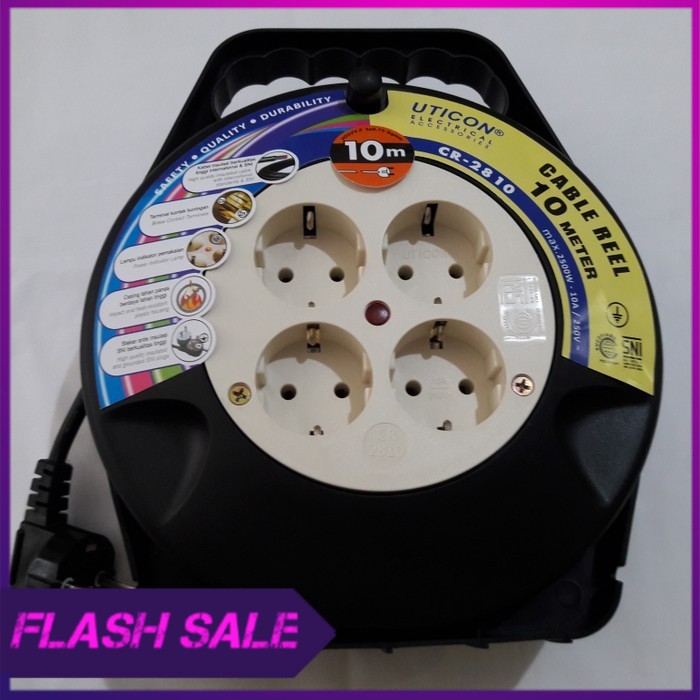 kabel roll UTICON 10m kabel sambung rol kabel UTICON stop kontak 10m