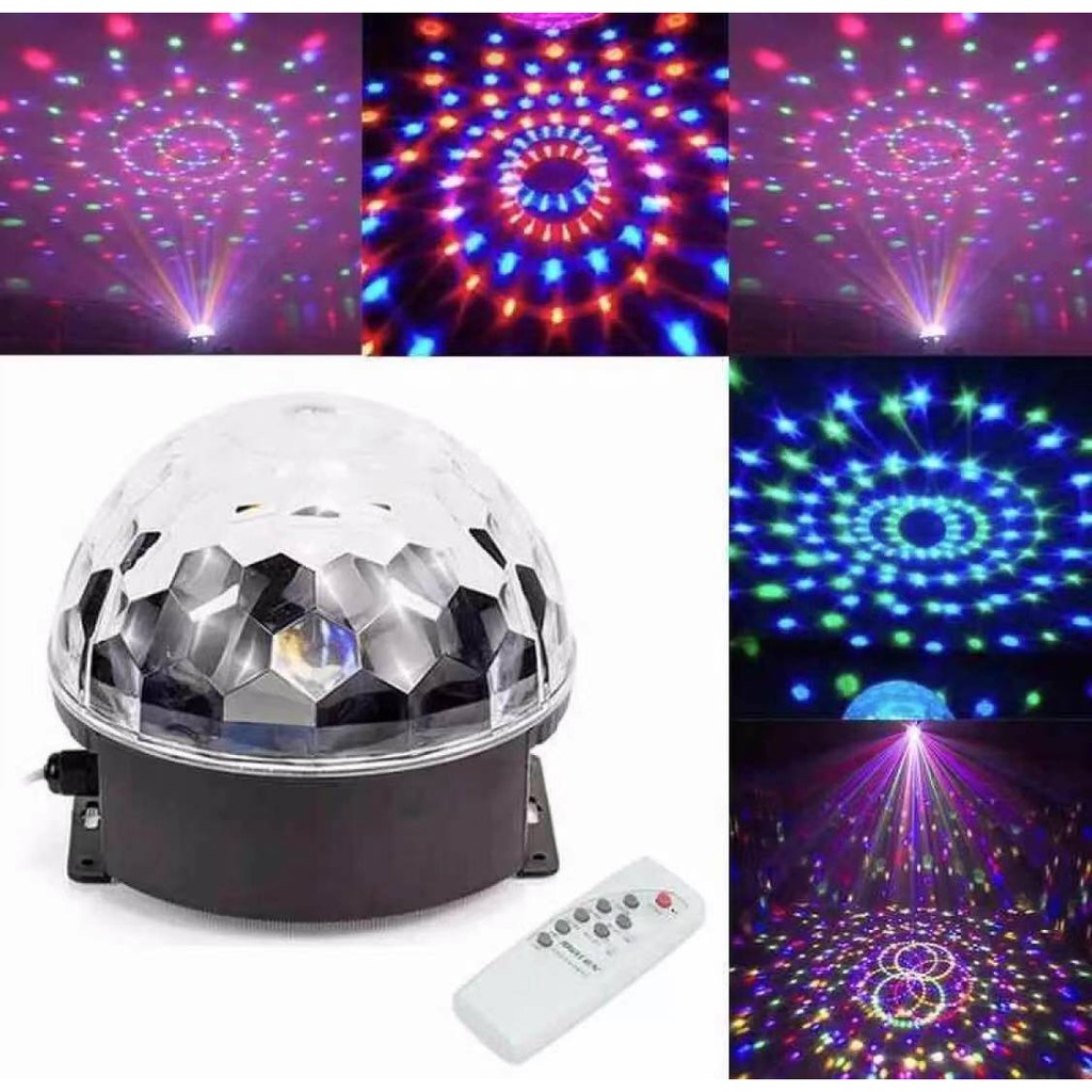 Lampu Disco Besar Profesional 6 Warna Sensor Suara dengan RGB MP3 Player bluetooth