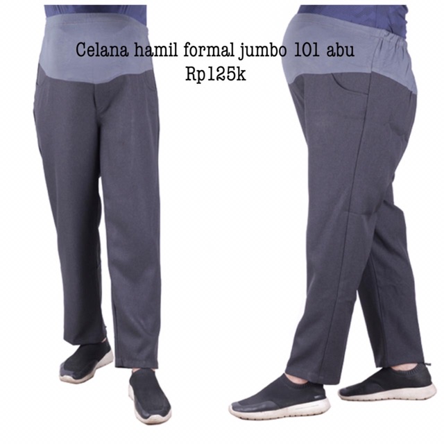 Celana hamil 101 abu jumbo formal