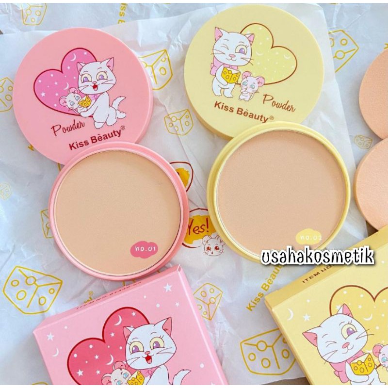 PROMO BEDAK POWDER COVERAGE KISS BEAUTY 2IN1 | CHESSE POWDER | SOFT POWDER PERPCS NO.81518-03