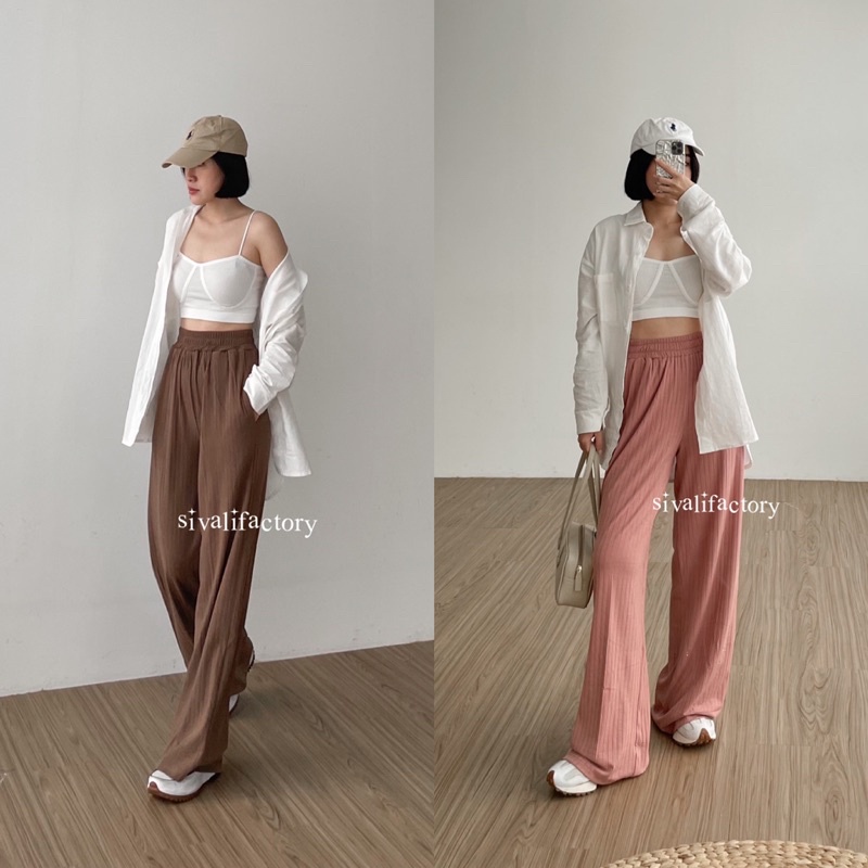 SIVALI Kai Knit Pants - Celana Kulot Knit Tebal - Celana Wanita