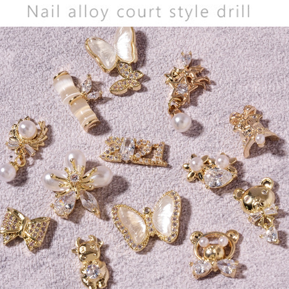 MXBEAUTY 3D Nail Rhinestones Charms Nail Chains Jewelry Nail Art Decorations Bear Pendant Luxury DIY New Year Diamond Shiny Zircon Manicure Drills