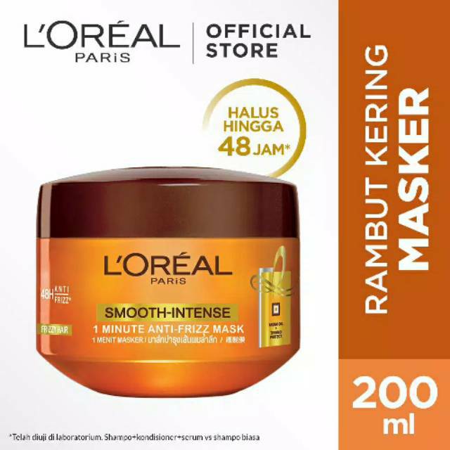 L'Oreal Paris Smooth Intense Hair Mask 200ml L'Oreal Paris Smooth Intense Masker Rambut Lembut