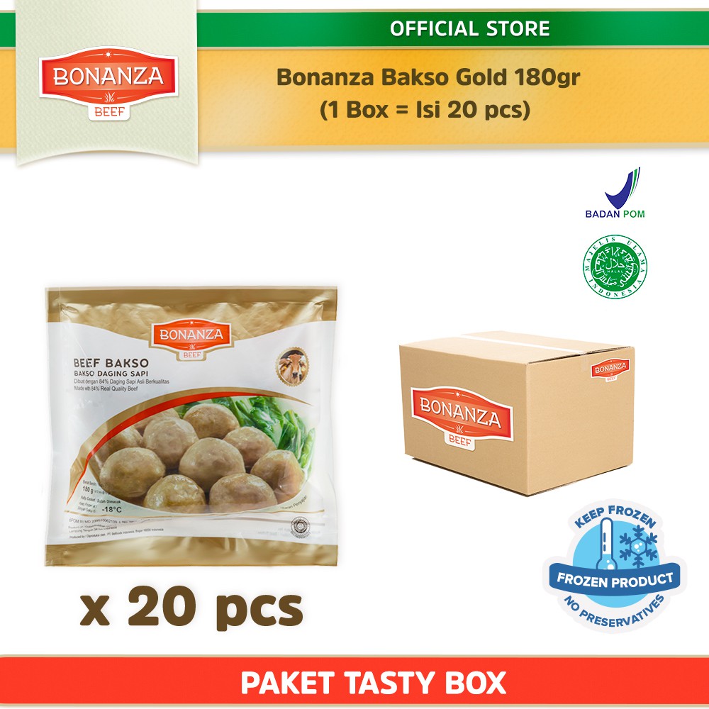 

Bonanza Bakso Premium 180gr (ISI 20 PACKS) - 1 BOX