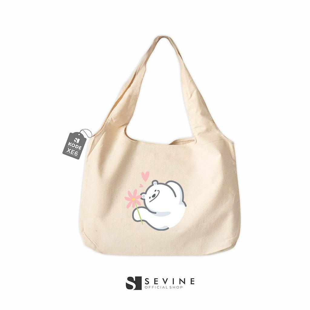 Sevine Tote Bag Kanvas Bonnie Tas Wanita Kuliah Fashion Laptop Sekolah Totebag Vintage Series - XE