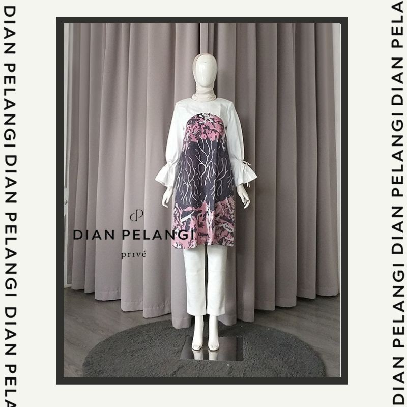 DIAN PELANGI MILLIE TUNIK VISCOS ABSTRAK ATASAN WANITA MUSLIM