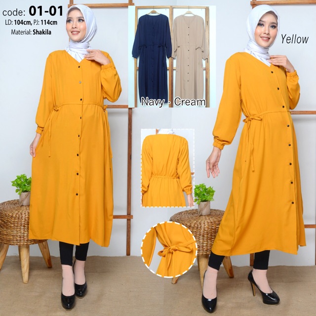 Fashion tunik full kancing depan