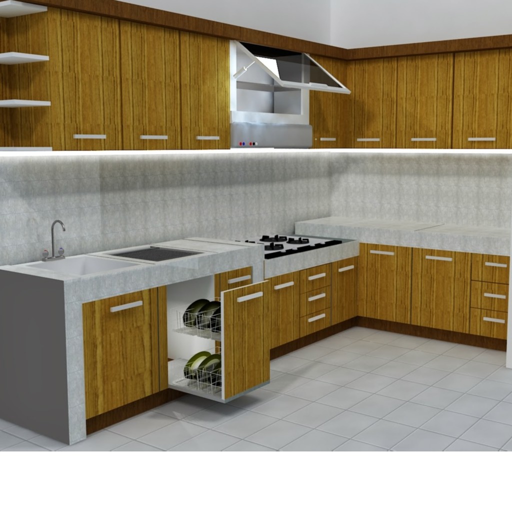 Kitchen set bahan HPL dan blockmil