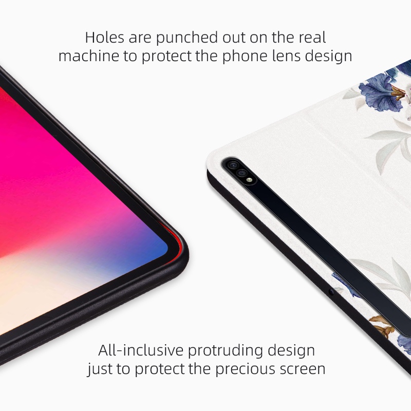 (Ready Stock) Casing Samsung Galaxy Tab S8 + S7 + S7 FE S8 Plus 12.4 &quot;SM-X800 SM-X806 SM-T730 SM-T733 SM-T736-T6 SM-T770 SM-T736B Motif Bunga