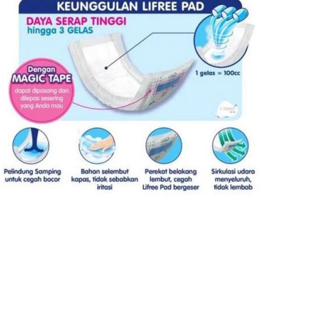 Lifree Lapisan Penyerap isi 18 - Lifree Pad Penghemat Popok Perekat Pants 15 pcs