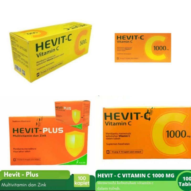 Hevit Plus  / Hevit C 500 / Hevit C 1000 / vitamin c 500mg / vitamin C 1000 mg / multivitamin dan zi