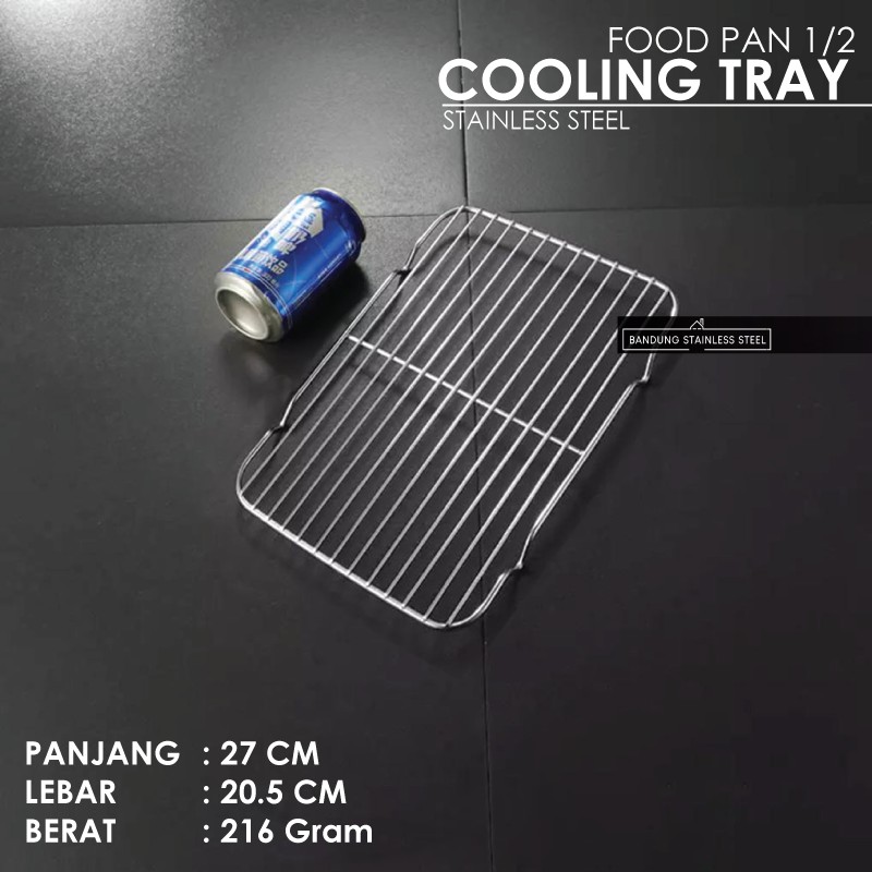 Cooling Tray Food Pan 1/2 Tatakan Saringan Peniris Minyak Panggangan Multifungsi Medium Large