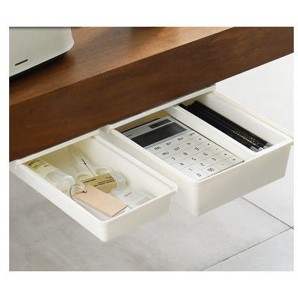 Under Table Desk Drawer Storage Box Organizer Laci Tempel Bawah Meja