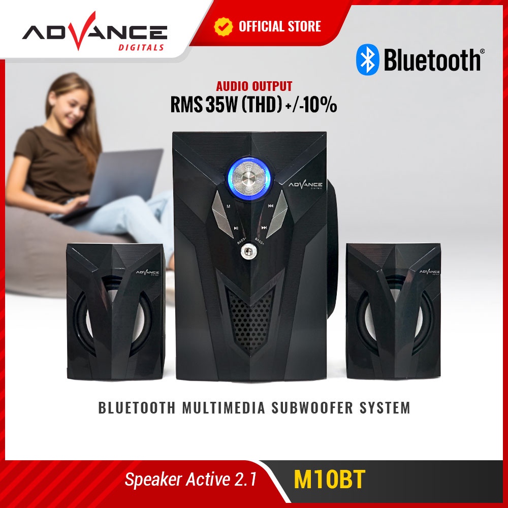 Advance Digitals M10BT Speaker Stereo Bluetooth Xtra Bass Subwoofer Garansi Resmi 1 Tahun