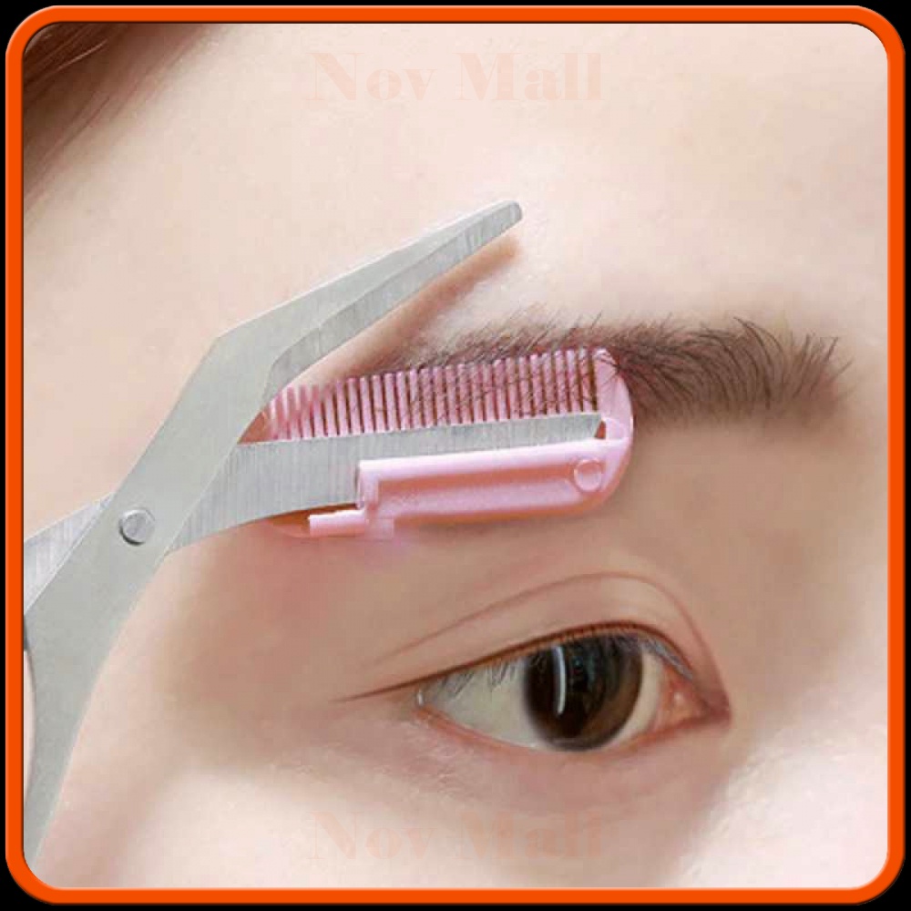 Gunting Cukur Alis Mata Eyebrow Trimmer Scissor Comb - XIU1