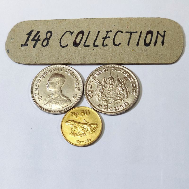 koin asing 1 Baht Thailand 1962