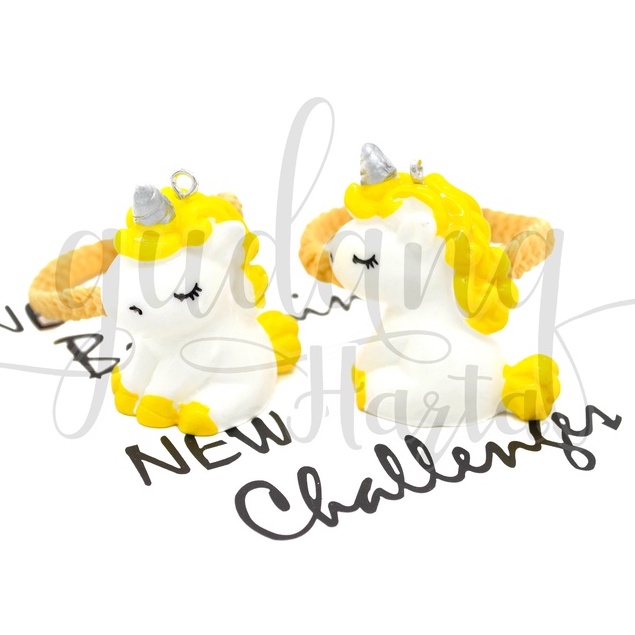 Ikat Rambut 3D Yellow Unicorn Hairband Anak Motif Kuda Poni GH 200232