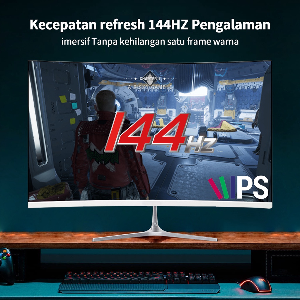 Terbaru 24-inci 144Hz monitor komputer LCD, ayar tanpa batas definisi tinggi 75HZ/144HZ，panel IPS screen