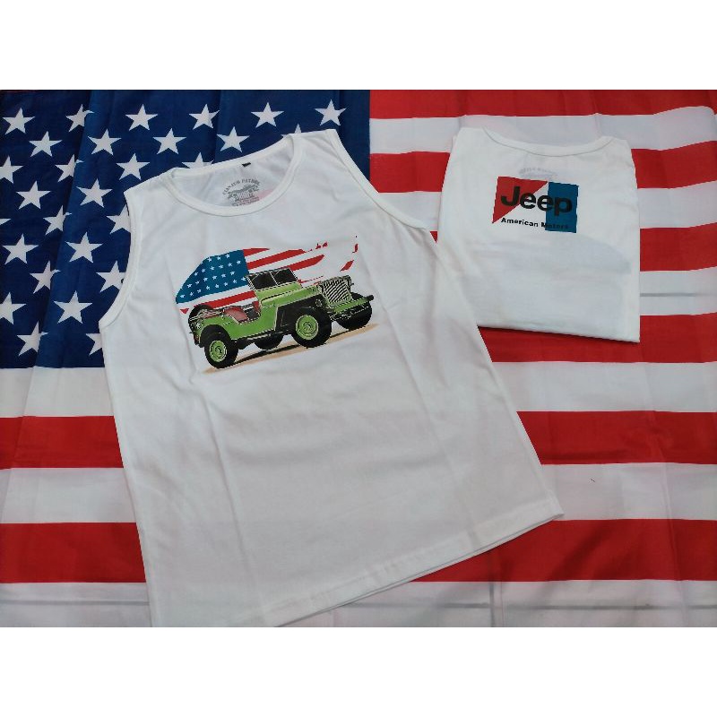 Kaos Tank Top Jeep Willys Kaos Singlet Jeep Kaos tanpa Lengan Jeep