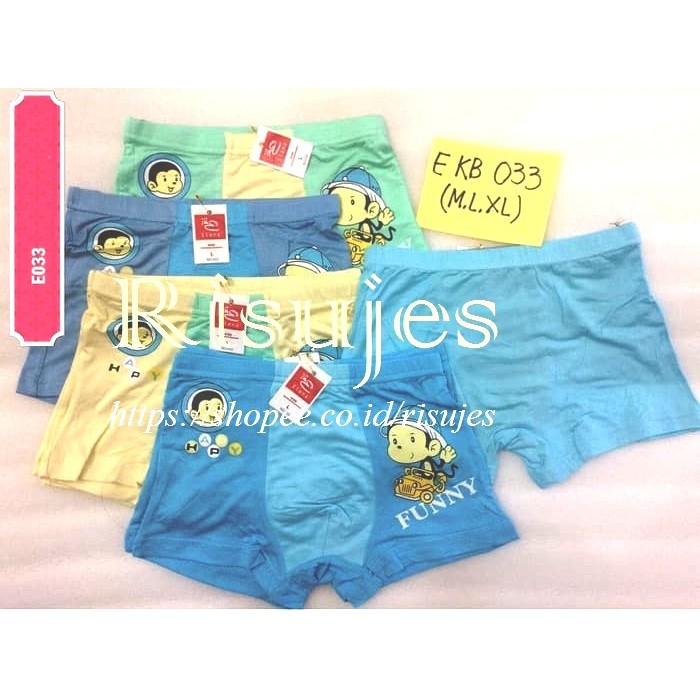 Celana Dalam Boxer Katun Super Soft ELENA Anak Laki-Laki / CD Anak Cowok 63010, 61029, 033, 034