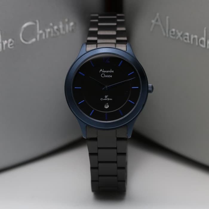 JAM TANGAN WANITA ALEXANDRE CHRISTIE AC 8623 BLACK BLUE ORIGINAL GARANSI RESMI 1 TAHUN