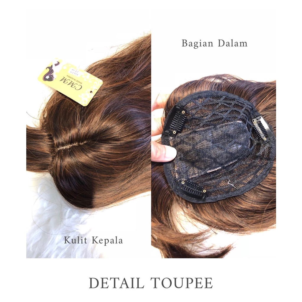 toupee fiber penutup botak top cover korea BUKAN FULL WIG / hair top / hair topper A16 M1601