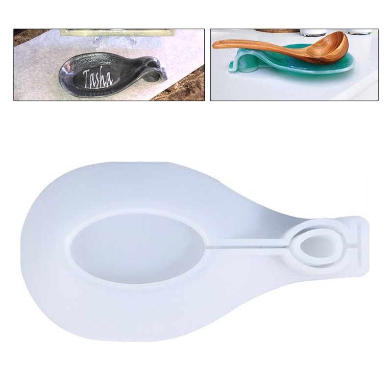 SIY  Spoon Holder Epoxy Resin Mold Rolling Tray Utensil Jewelry Holder Silicone Mould