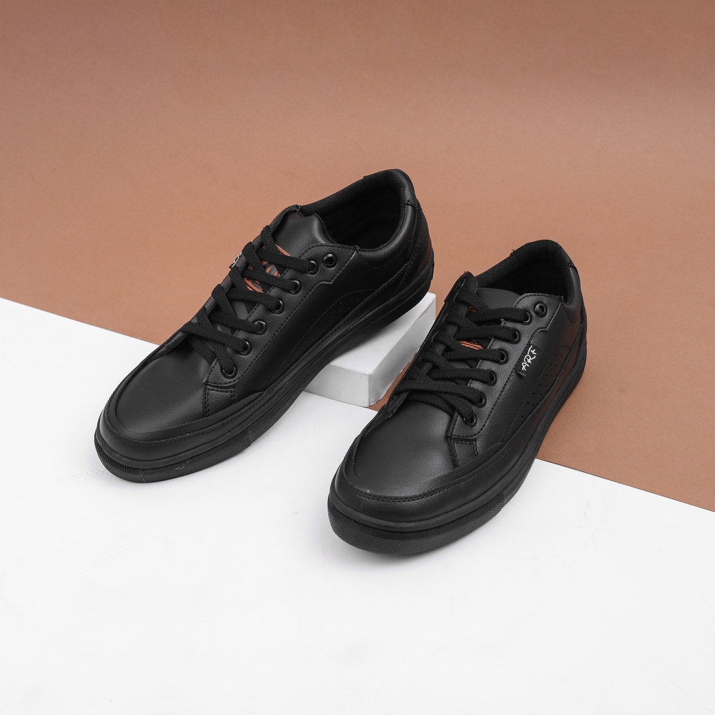 Jose Full Black | Sepatu Sneakers Pria Casual Polos Original Putih Cowok Ori Footwear | FORIND x ARF