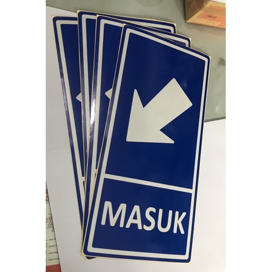 

Rambu sticker sign Masuk panah jalan raya mobil menyala