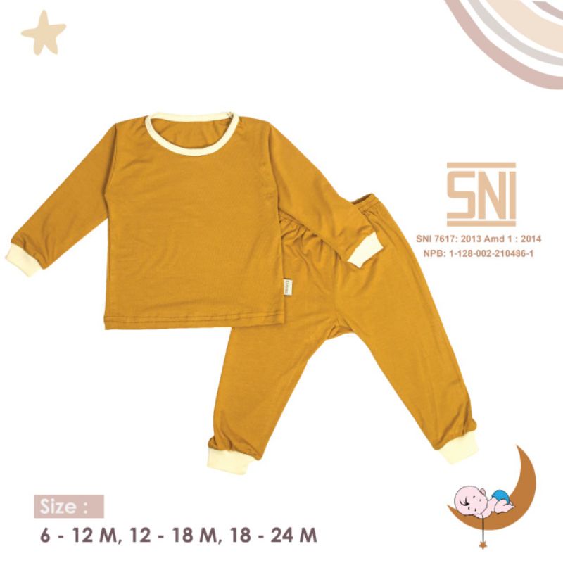 SNI MOONS Stelan Oblong Panjang Polos Moons Stelan Baju Panjang/ Stelan Baju Anak