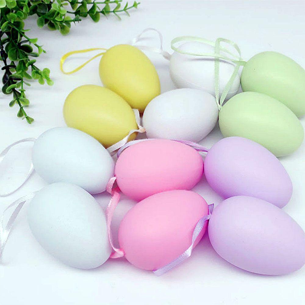 R-bunga 12Pcs Telur Paskah Hiasan Gantung Plastik Home Decor Dekorasi Paskah