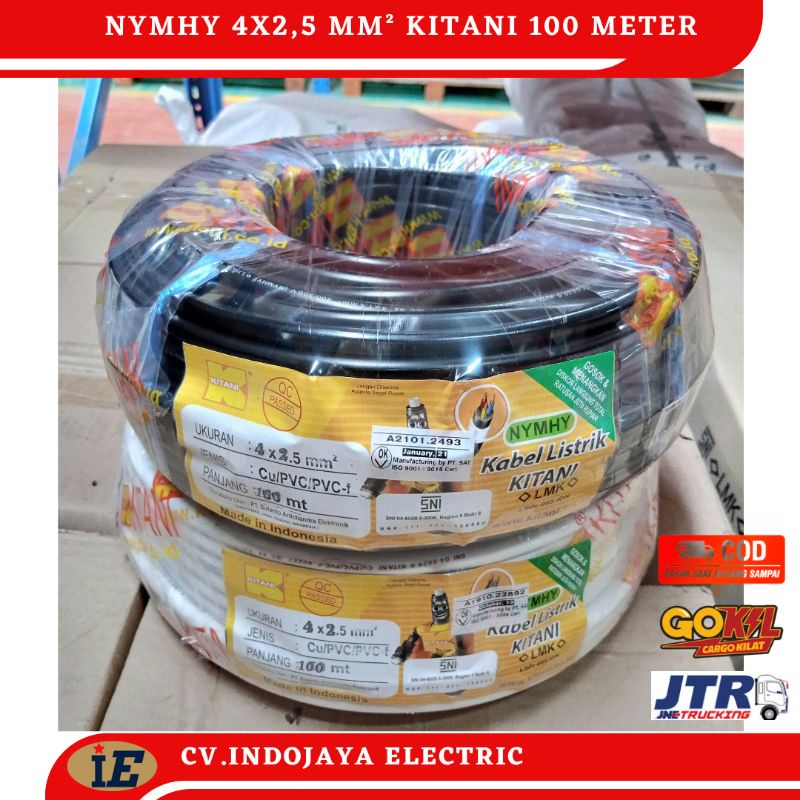 Nymhy 4x2,5 Kitani Kabel Panjang 100 meter Kabel Listrik Serabut