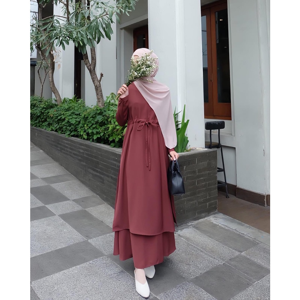 (MSB) ONE SET ZUNAIRA FLARE SKIRT BUSUI WANITA TUNIK SET WOLFIS