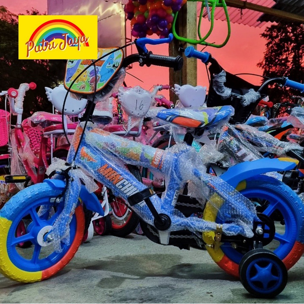 Sepeda Anak Roda Empat BMX 12 Monchichi Ban Eva
