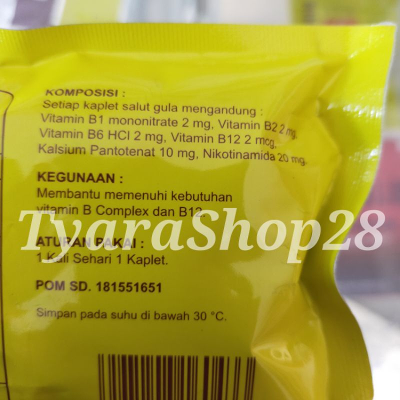 Vitamin ayam B complex b12 isi100 tablet