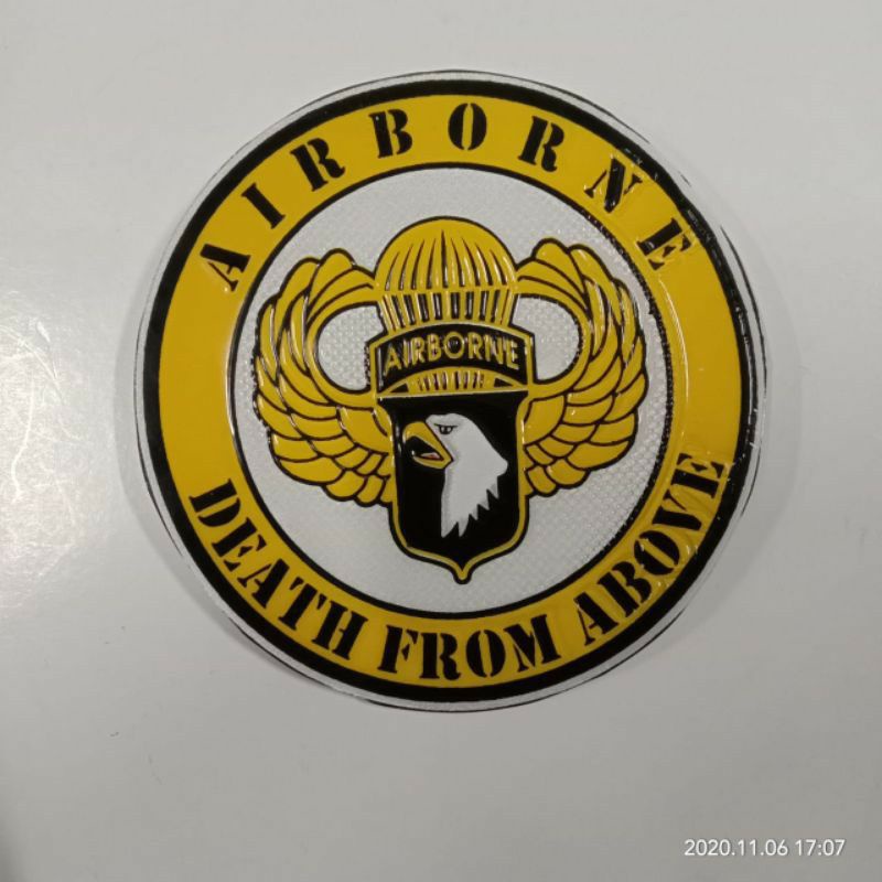 

Stiker AIRBORNE, stiker airbone embos timbul