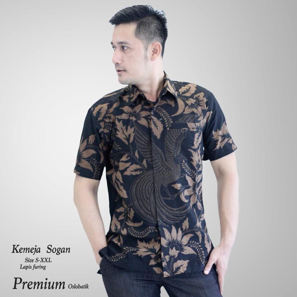 BAJU KEMEJA BATIK PRIA SOGAN SOLO LENGAN PENDEK PANJANG MODERN TERBARU PREMIUM ORIGINAL